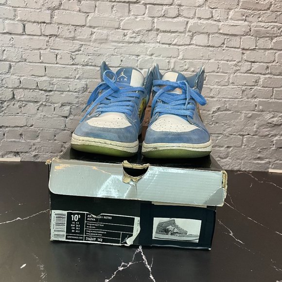 Size 10.5 - Jordan 1 Retro Alpha White University Blue (2007) - Picture 1 of 7